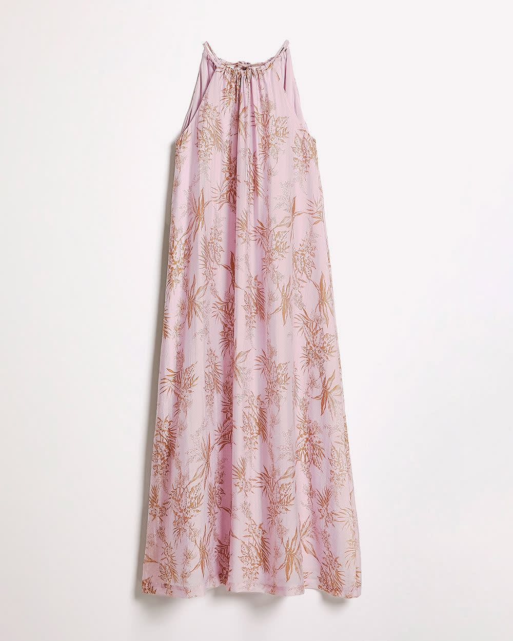 Sleeveless halterneck maxi dress