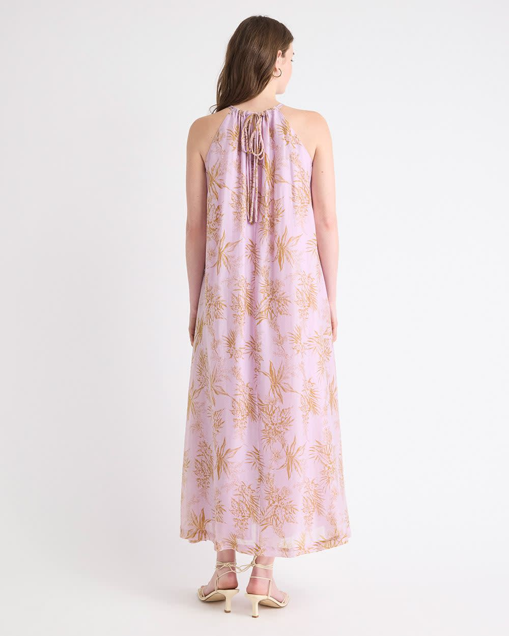 Sleeveless halterneck maxi dress