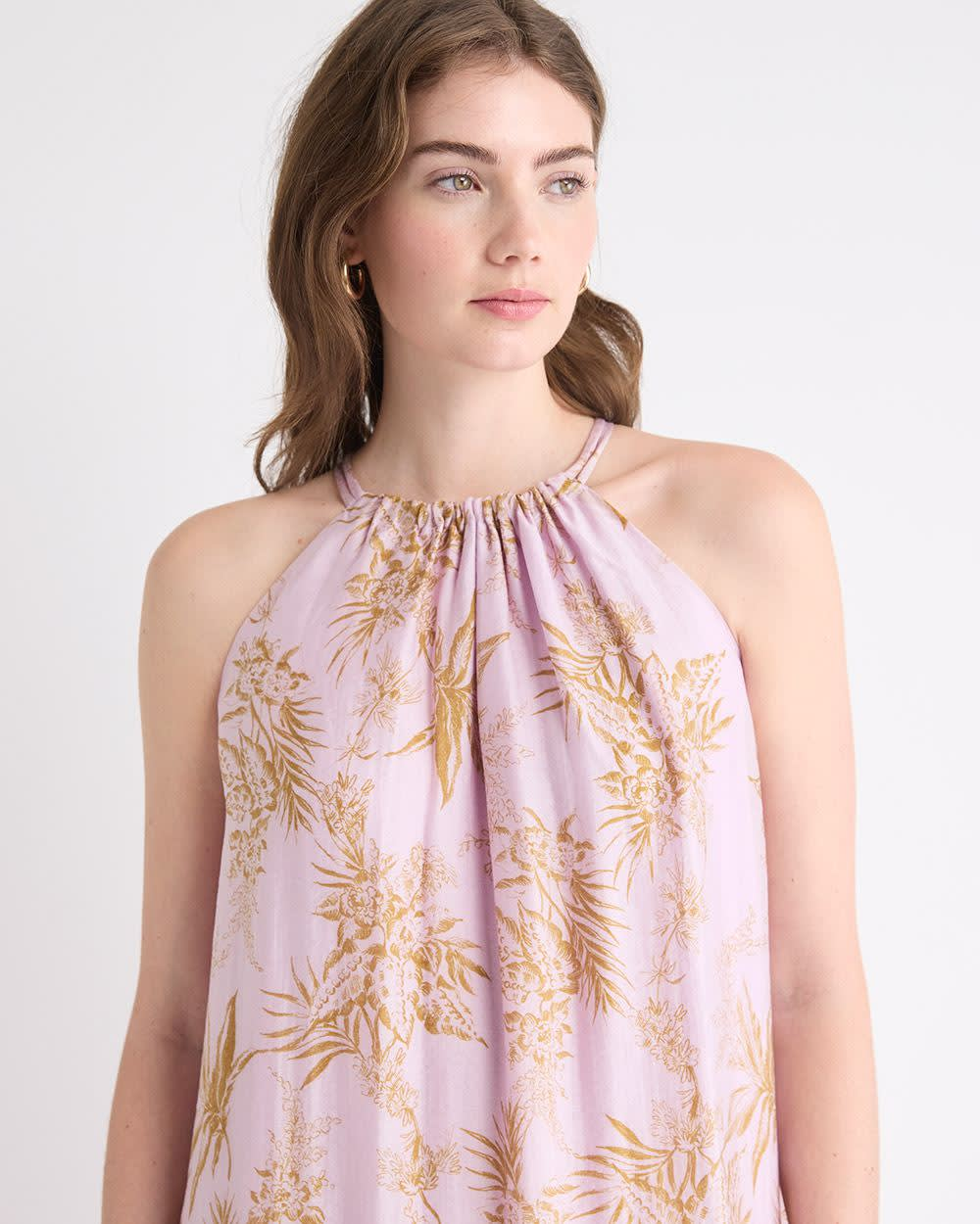 Sleeveless halterneck maxi dress